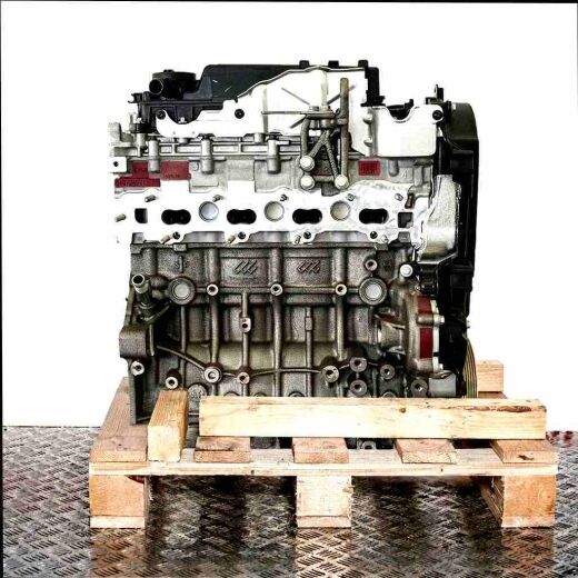 Side view of engine AHS (DW10FD) on a wooden pallet against a white background. The engine is vertically oriented.