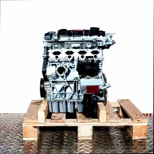 BLX engine on a wooden pallet against a white background. Side view of the complete engine, showcasing its mechanical components.