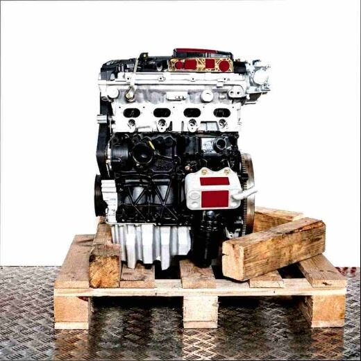 BWT engine on a wooden pallet against a white background. The silver and black engine is viewed from the side.