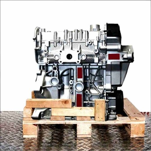 CYVB engine on a wooden pallet against a white background. The engine is primarily silver metal with black parts. Side view.