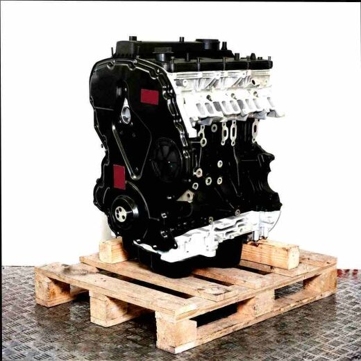 Engine GBVAJPF on a wooden pallet against a white background. The black and silver engine displays technical information.