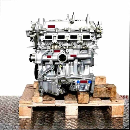 Side view of an H5F 412 engine on a wooden pallet against a white background. The engine is vertically oriented.