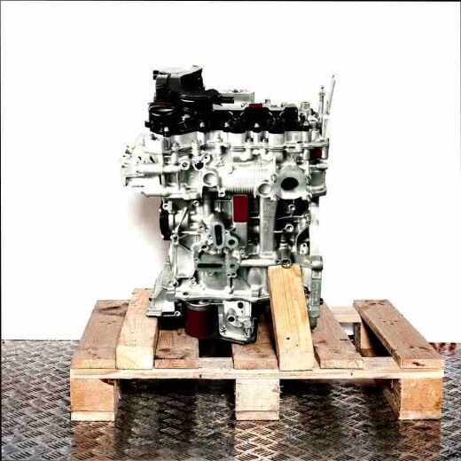 HNS (EB2ADTS) engine on a wooden pallet against a white background. Side view of the silver engine with black covers and a blue element.